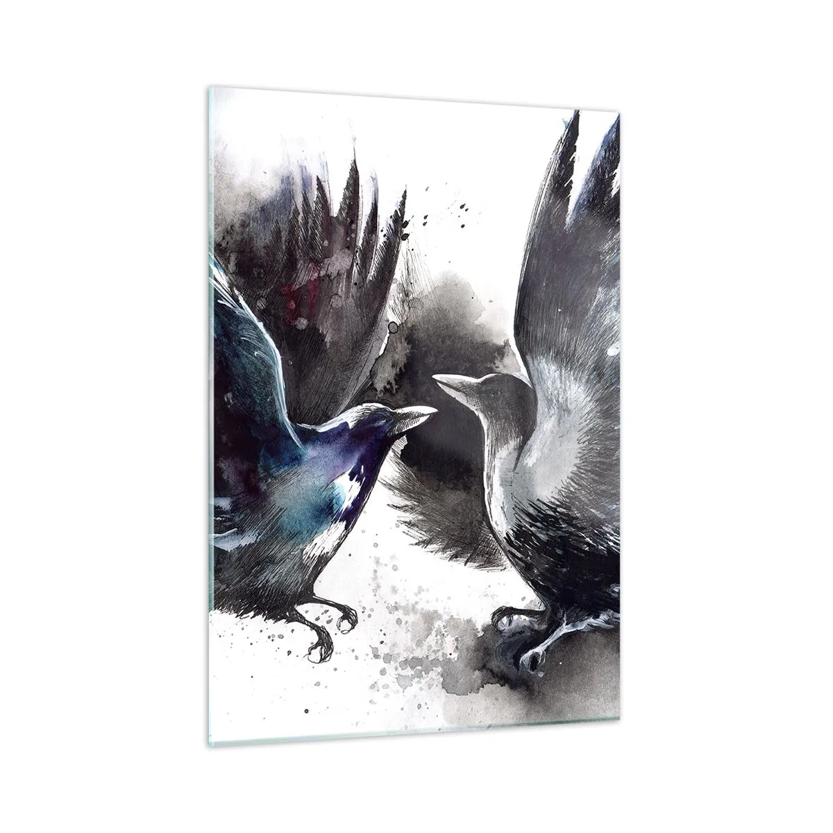Glass picture - Two Crows - 50x70 cm