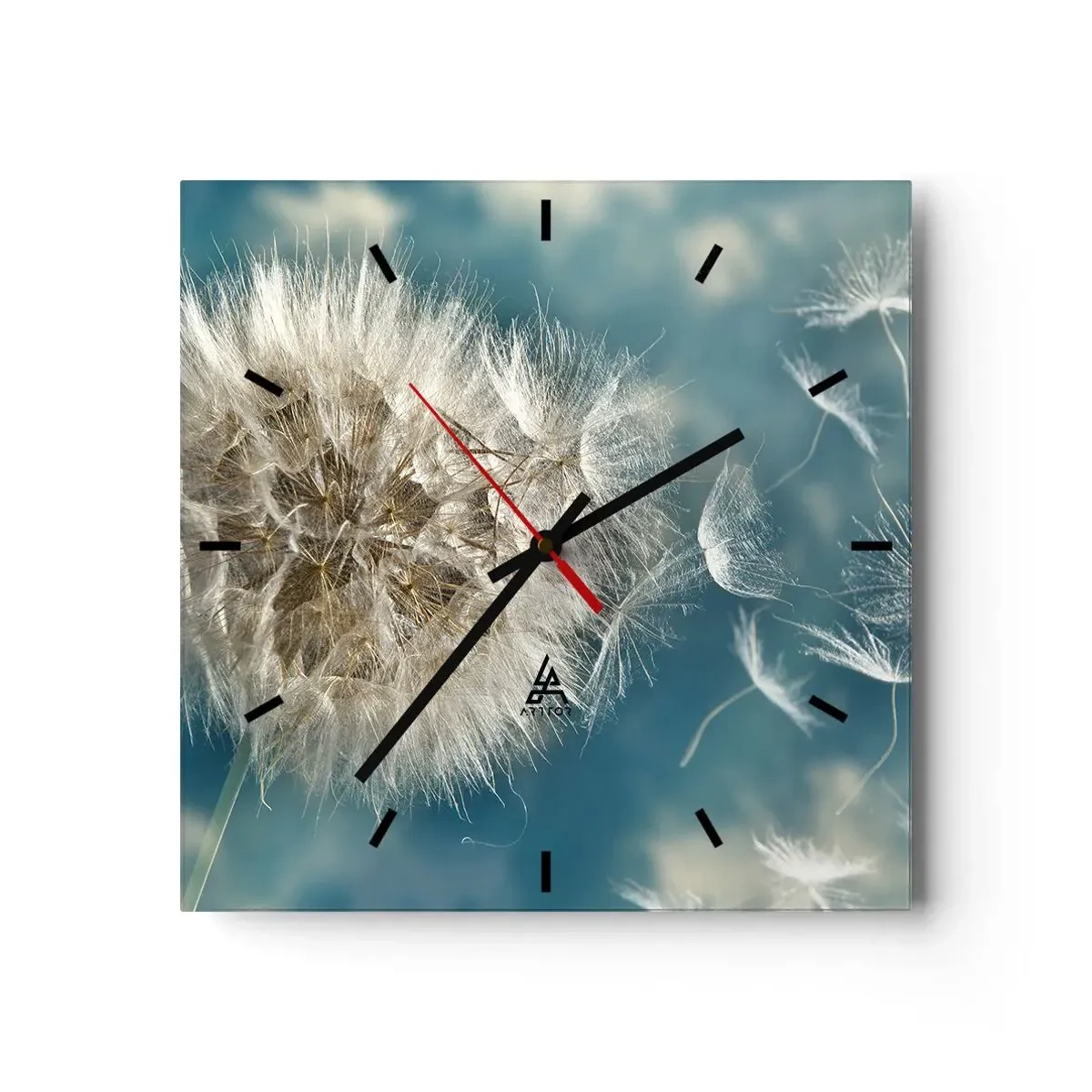 Wall clock - Clock on glass - Breath of an Angel - 30x30 cm