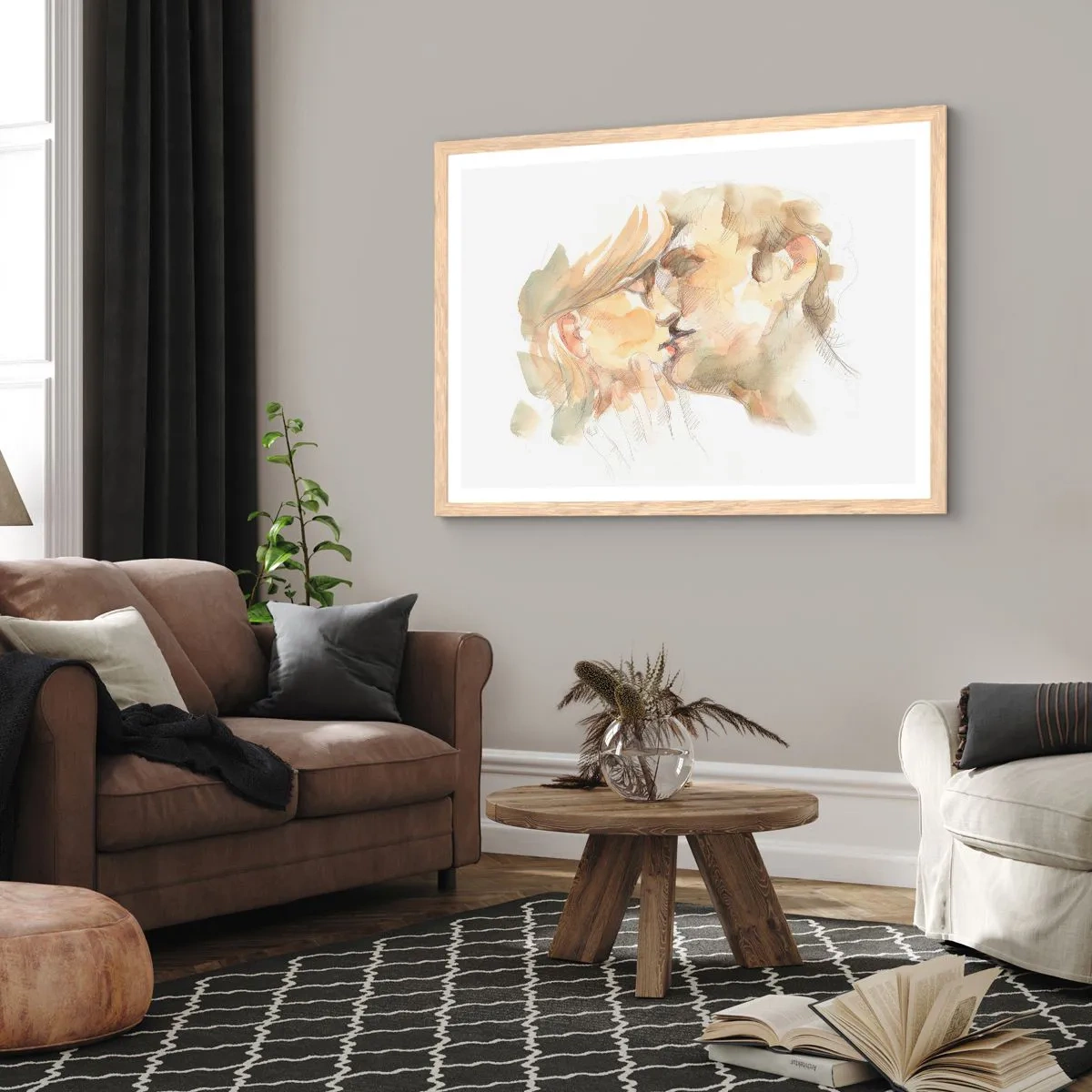 Poster in light oak frame - The Missing Half? - 40x30 cm