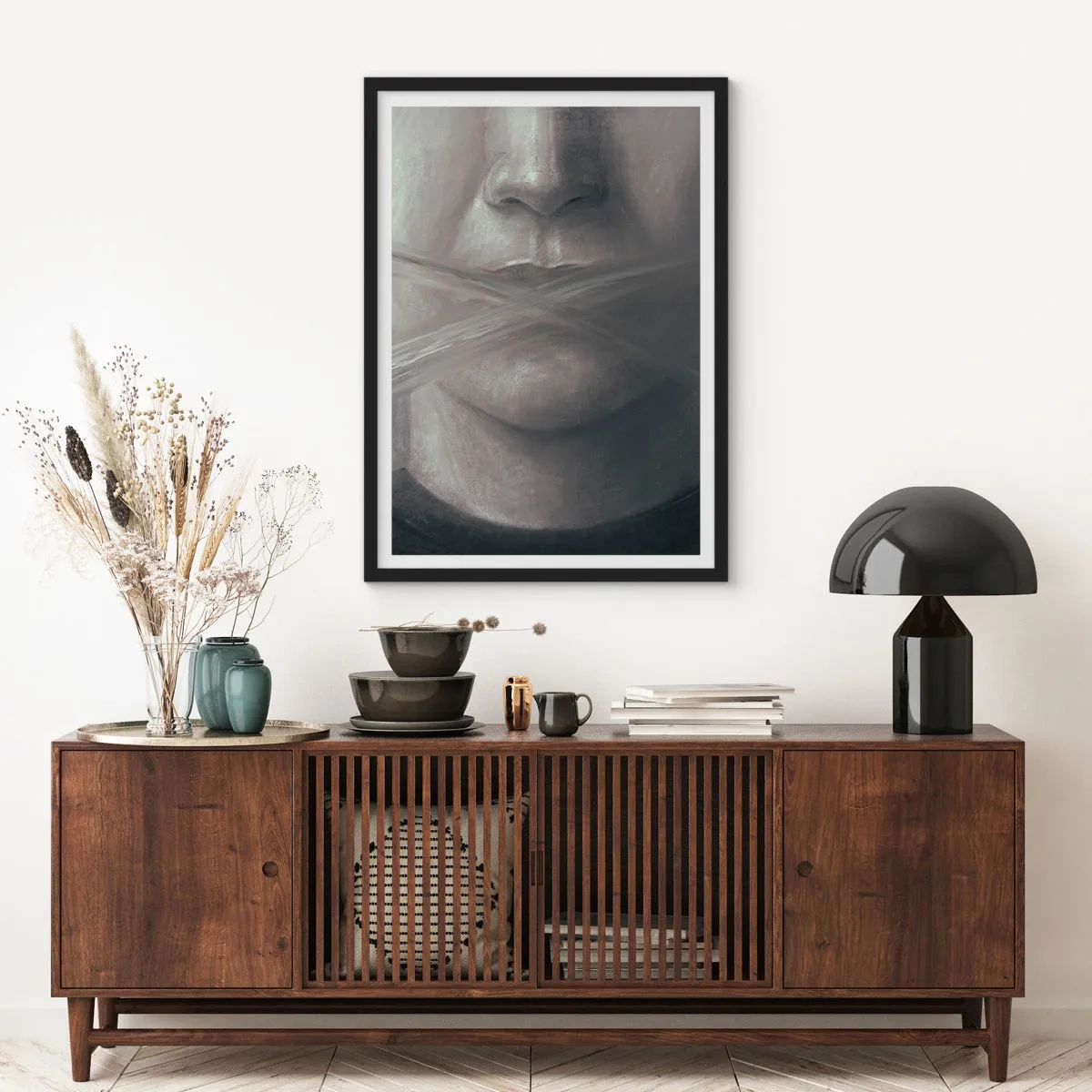 Poster in black frame - Not a Word - 70x100 cm