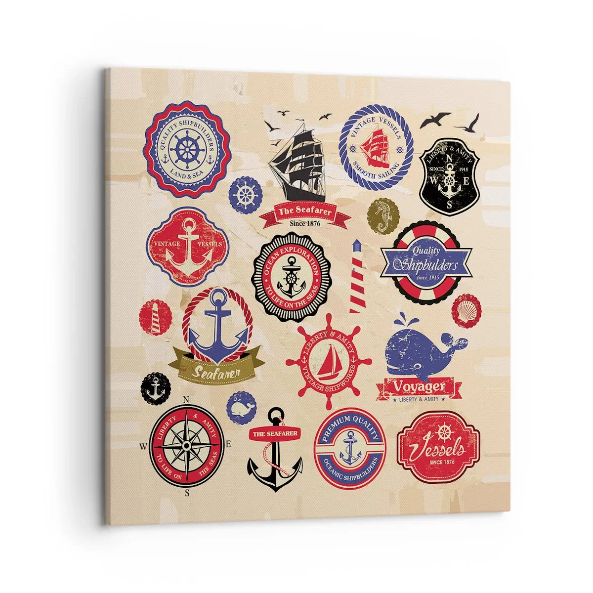 Canvas picture - Brotherhood of Yachts - 50x50 cm