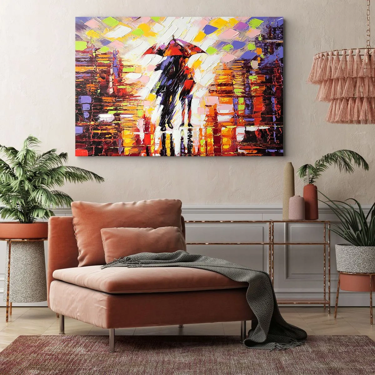 Canvas picture - Together through Night and Rain - 120x80 cm