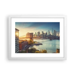 Poster in white frmae - Big City Dawn - 40x30 cm