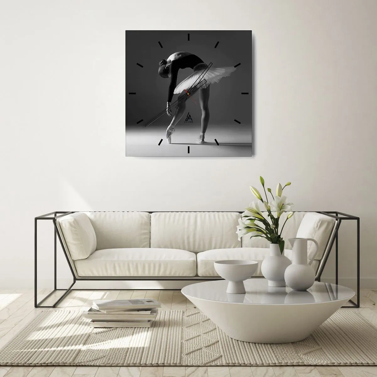 Wall clock - Clock on glass - Belle Ballet Dancer - 30x30 cm