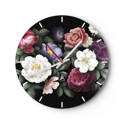 Wall clock - Clock on glass - From an English Garden - 40x40 cm