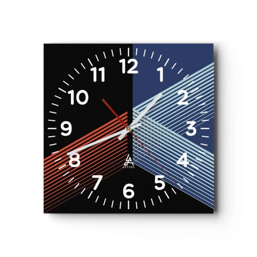 Wall clock - Clock on glass - Simple Story - 30x30 cm