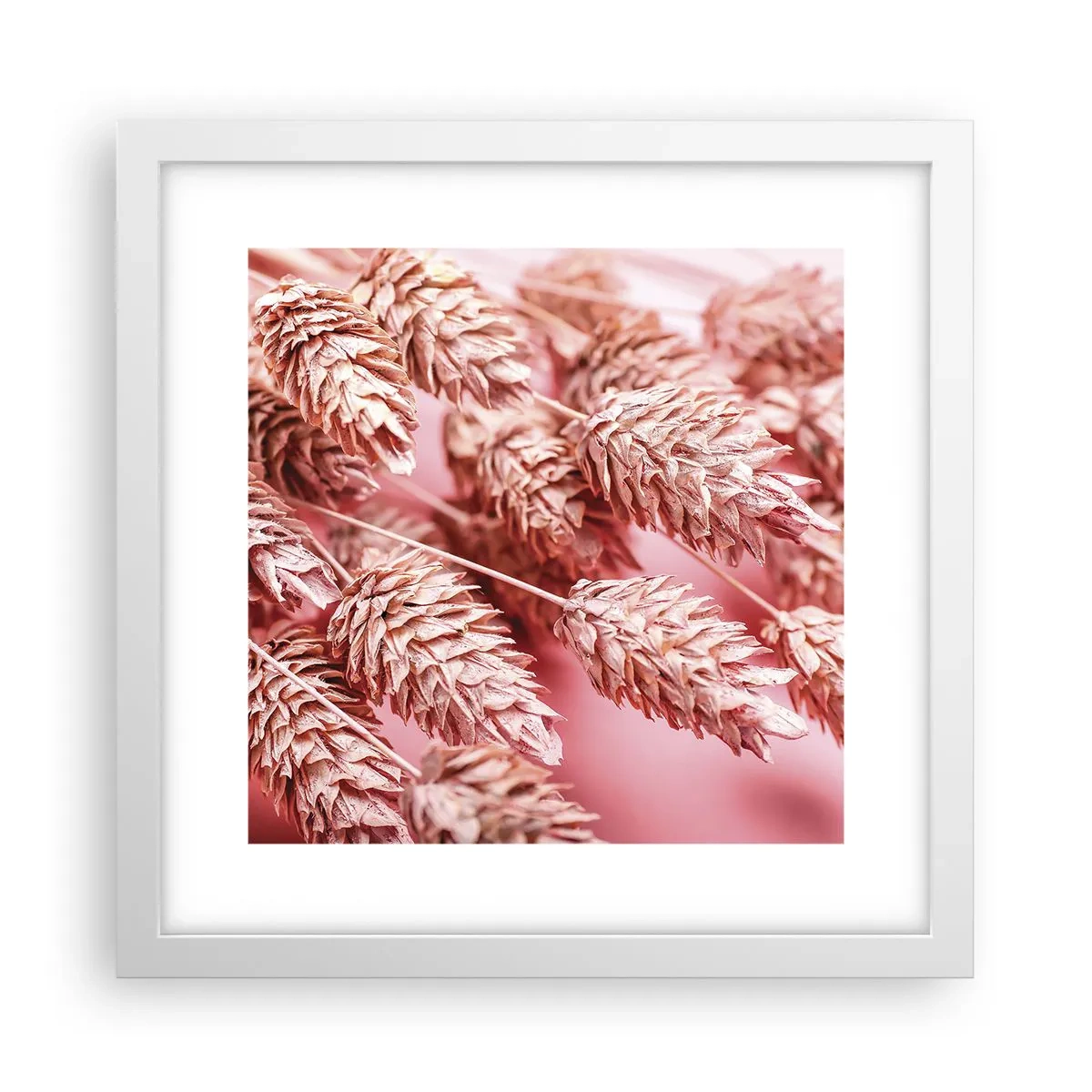 Poster in white frmae - Flowery Cascade in Pink - 30x30 cm