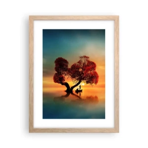 Poster in light oak frame - Far Away and Lost to the World - 30x40 cm
