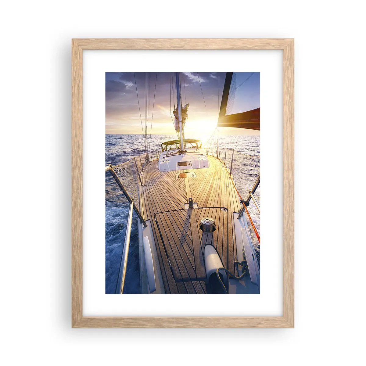Poster in light oak frame - Running on Waves - 30x40 cm