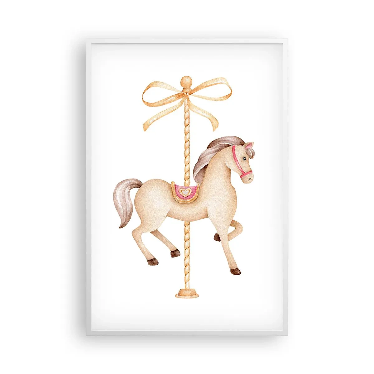 Poster in white frmae - Graceful Trot - 61x91 cm