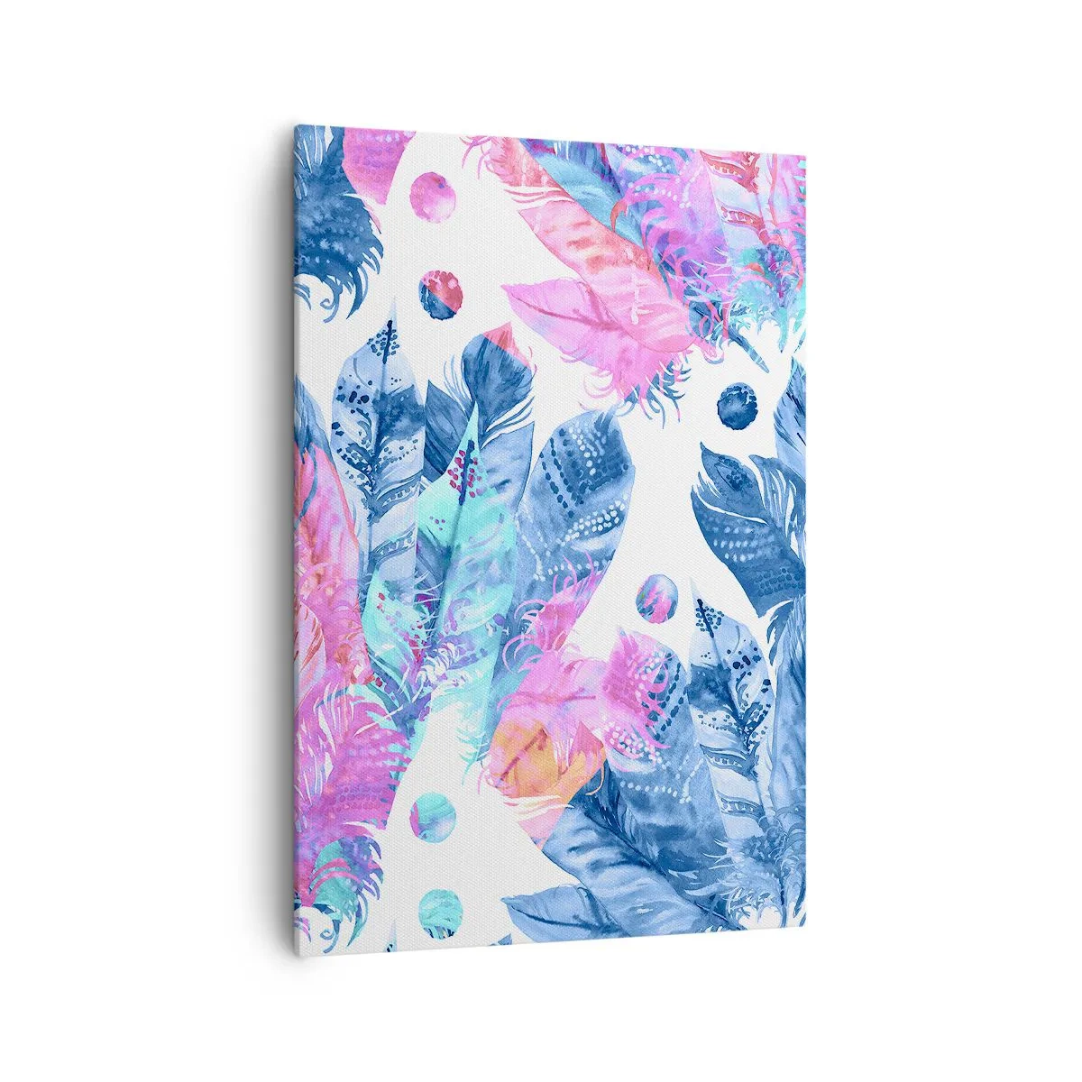 Canvas picture - Pink and Blue Plumes - 70x100 cm