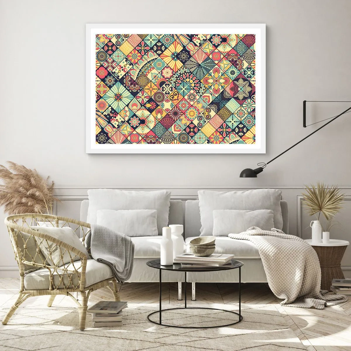 Poster in white frmae - Moroccan Style - 100x70 cm