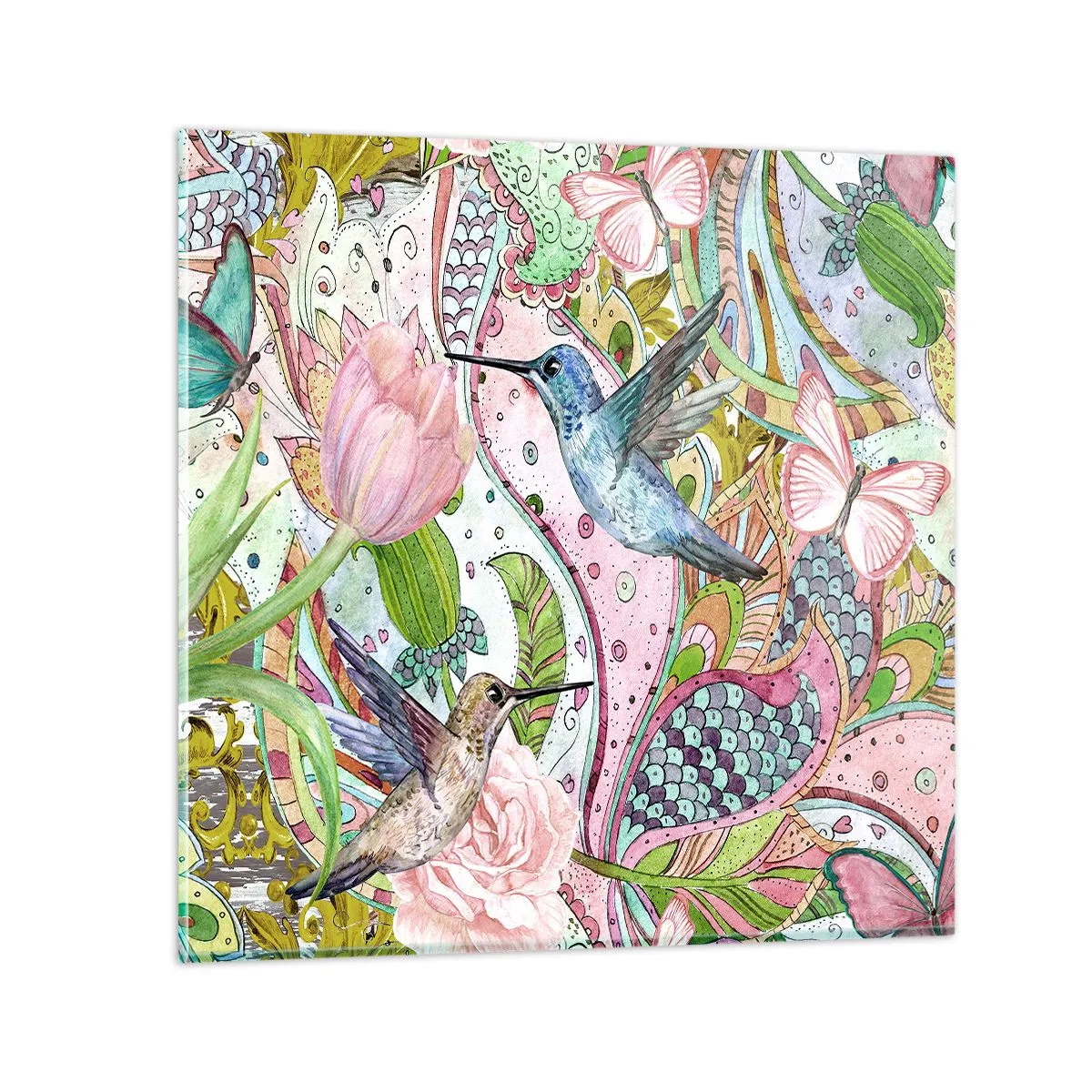 Glass picture - Entwined in the Vines - 40x40 cm