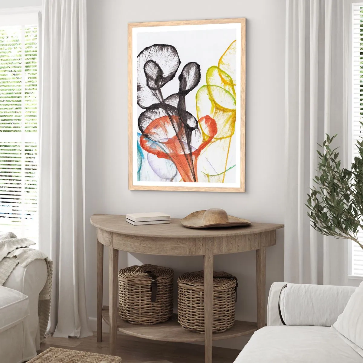 Poster in light oak frame - Flowers with a Soul - 61x91 cm