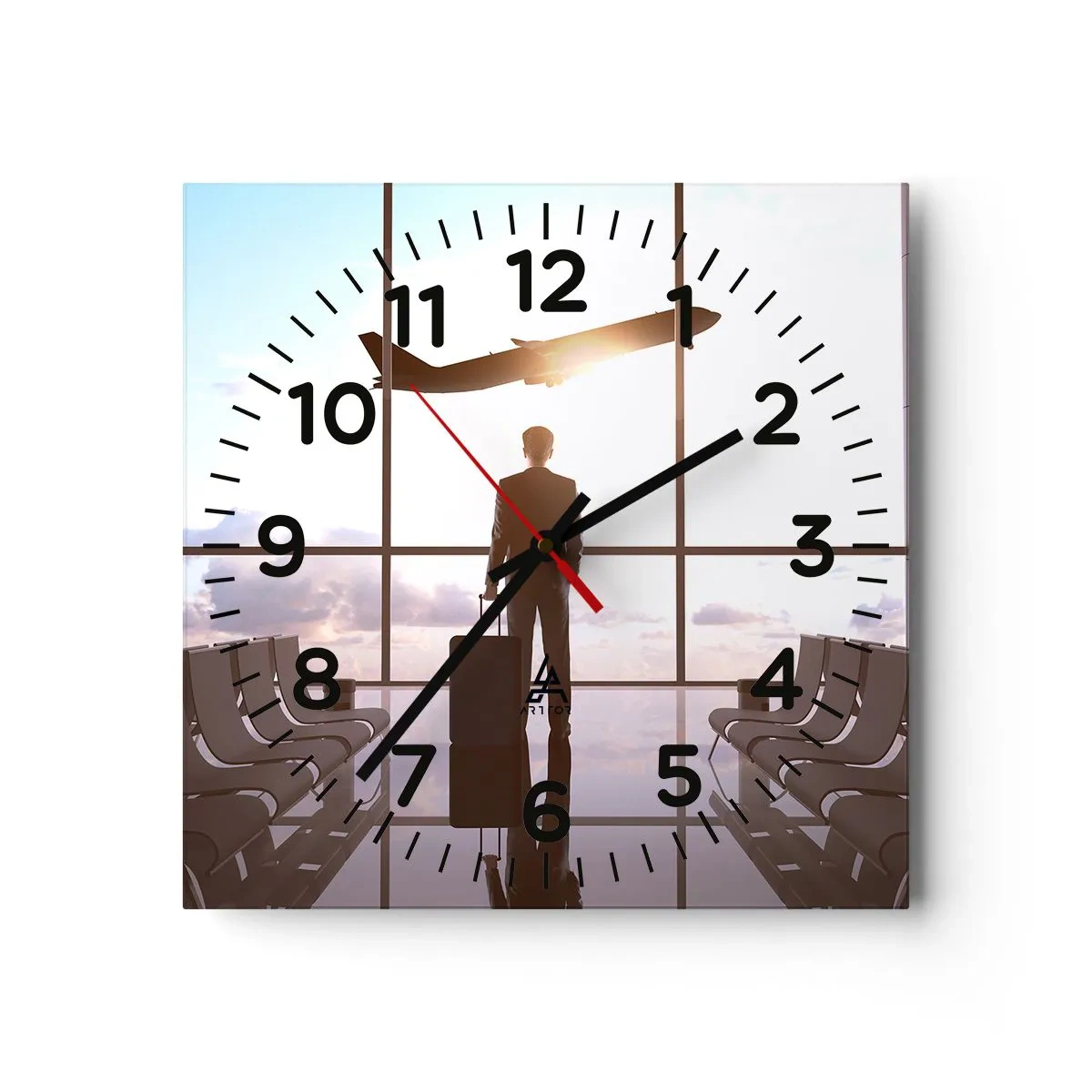 Wall clock - Clock on glass - You Have Time, Slow Down - 30x30 cm
