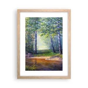 Poster in light oak frame - Idyllic Scenery - 30x40 cm