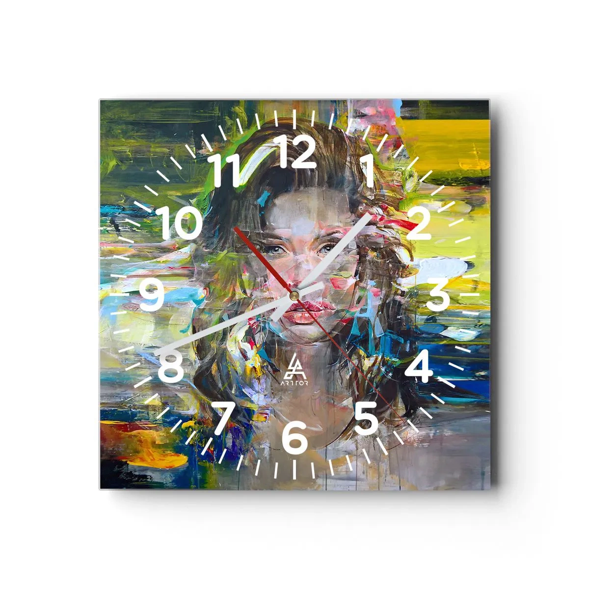 Wall clock - Clock on glass - Behind a Curtain of Air - 30x30 cm
