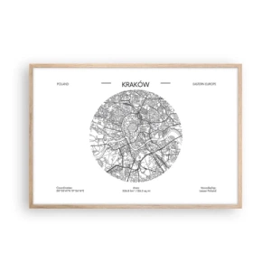 Poster in light oak frame - Anatomy of Crocow - 91x61 cm