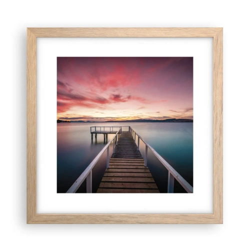 Poster in light oak frame - Mild Flame of an Evening - 30x30 cm