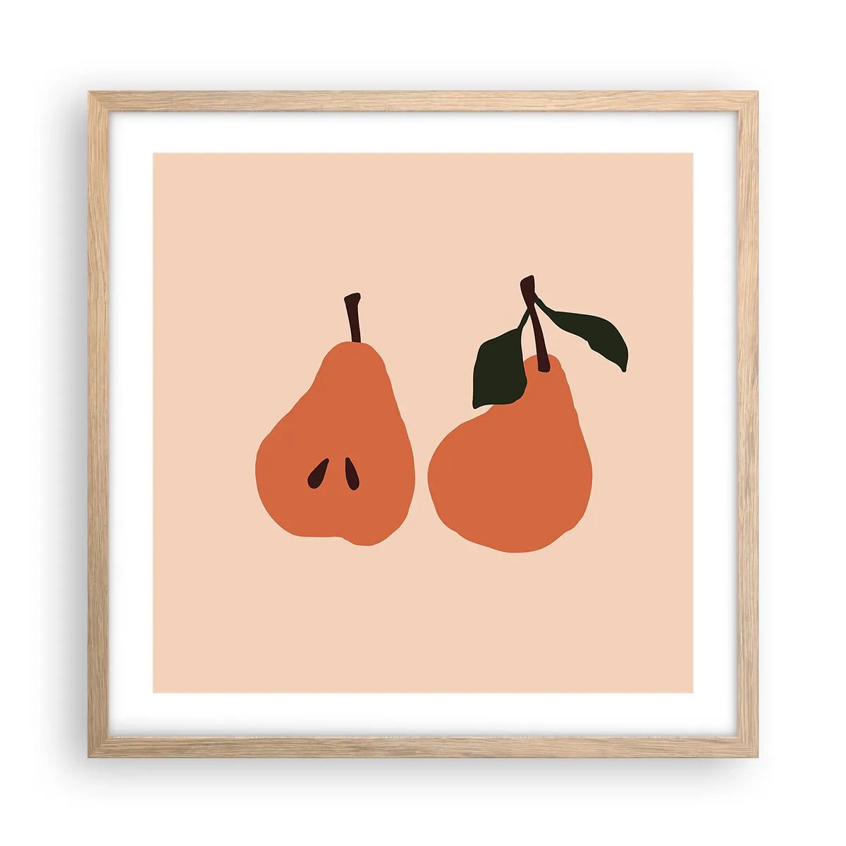 Poster in light oak frame - Overly Sweet - 50x50 cm