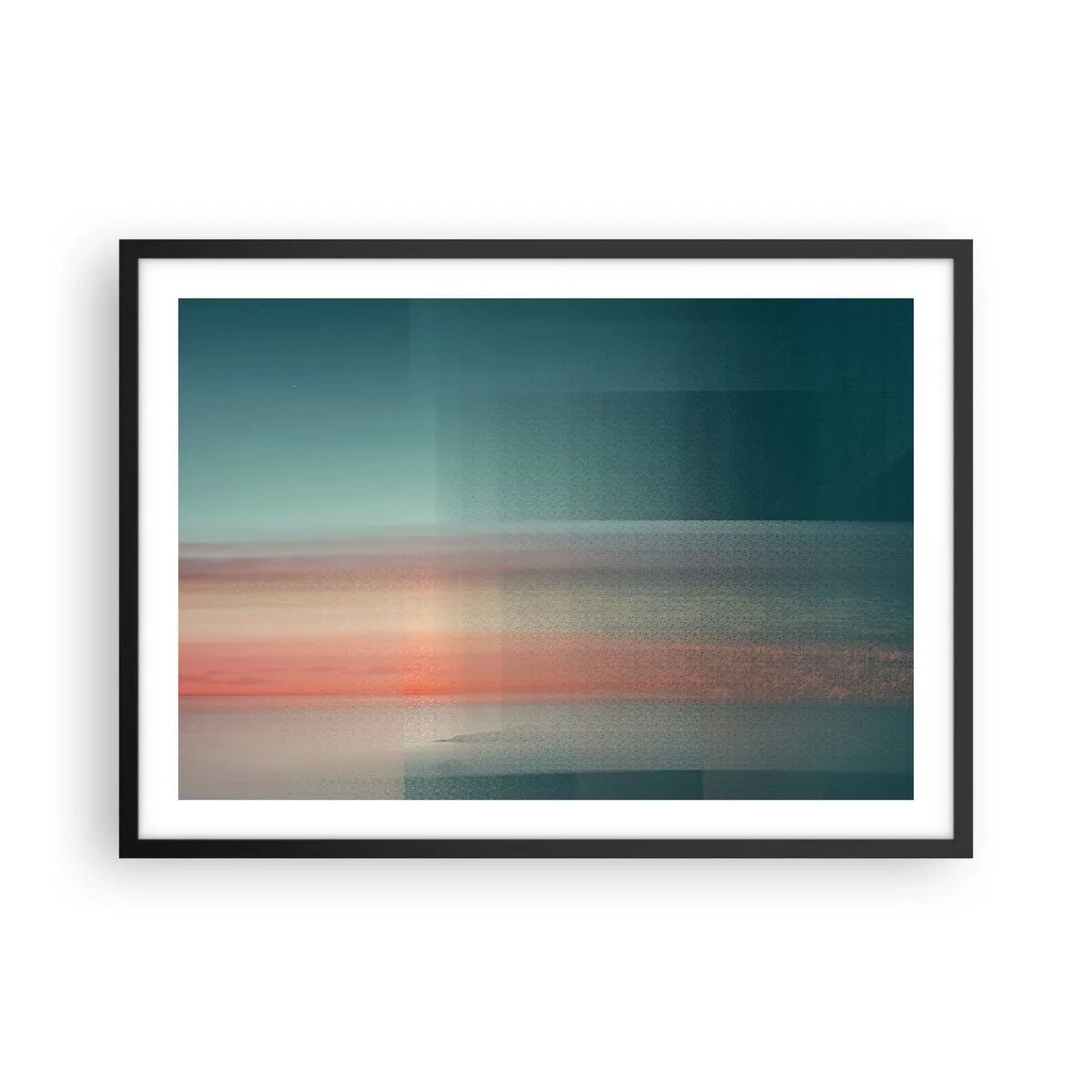 Poster in black frame - Abstract: Light Waves - 70x50 cm
