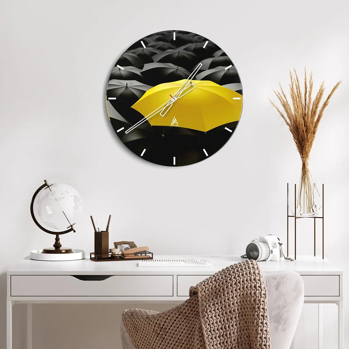 Wall clock - Clock on glass - Goodbye Sadness - 30x30 cm