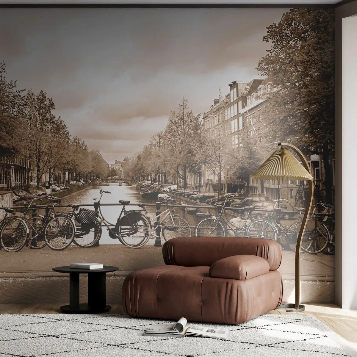 Photo Wallpaper Premium Canvas - Dutch Atmosphere - City, Amsterdam, Bicycle - 250x175 cm