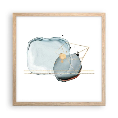 Poster in light oak frame - Study of a Raindrop - 40x40 cm