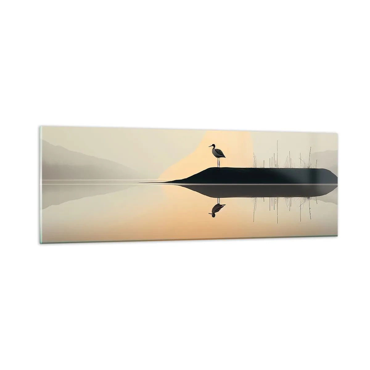 Glass picture - Gentleman on the Lake - 90x30 cm