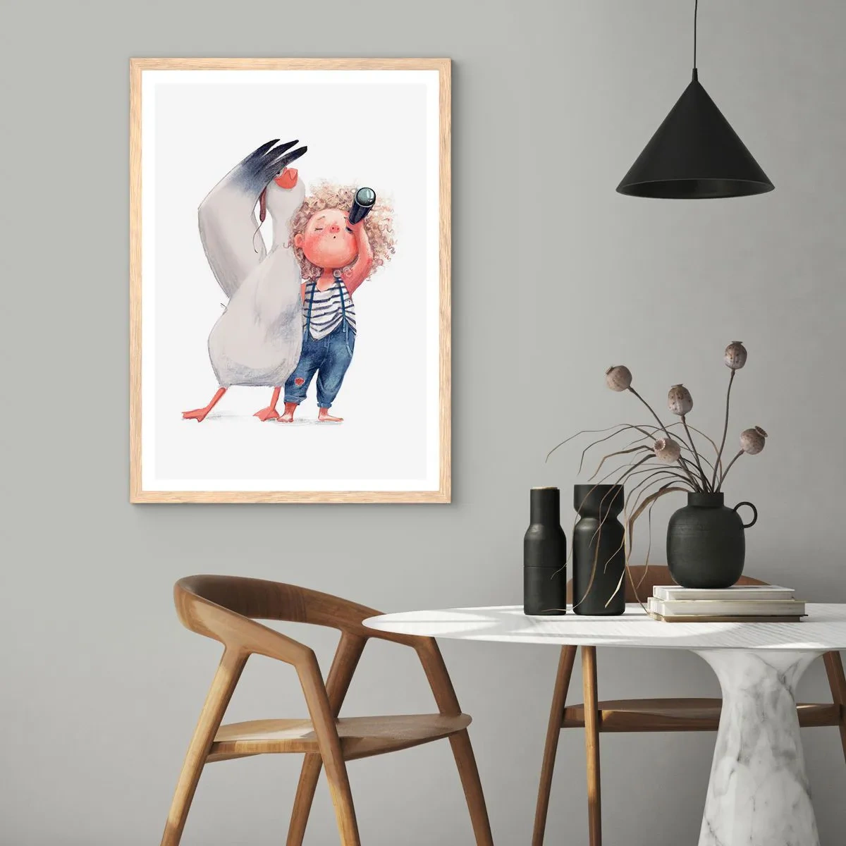 Poster in light oak frame - Plan of a Great Journey - 30x40 cm