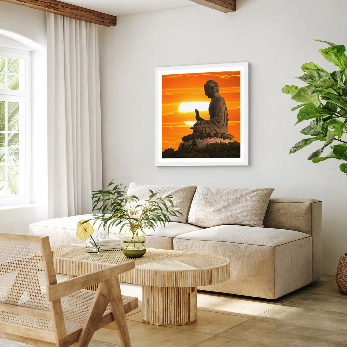 Poster in white frmae - Facing the World - 40x40 cm