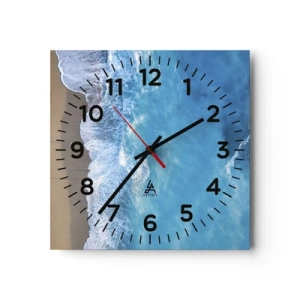 Wall clock - Clock on glass - Power of the Blue - 40x40 cm