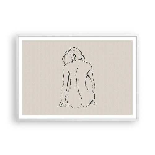 Poster in white frmae - Woman Nude - 100x70 cm
