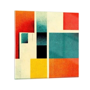 Glass picture - Geometric Abstract - Good Energy - 40x40 cm