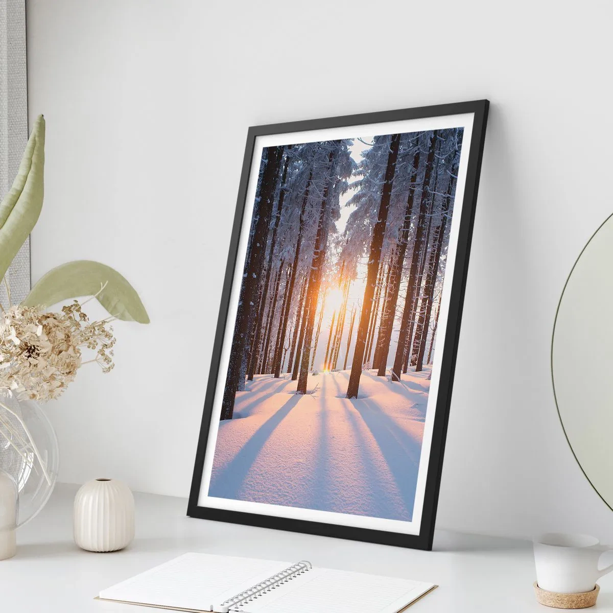 Poster in black frame - Clearly Black on White - 61x91 cm