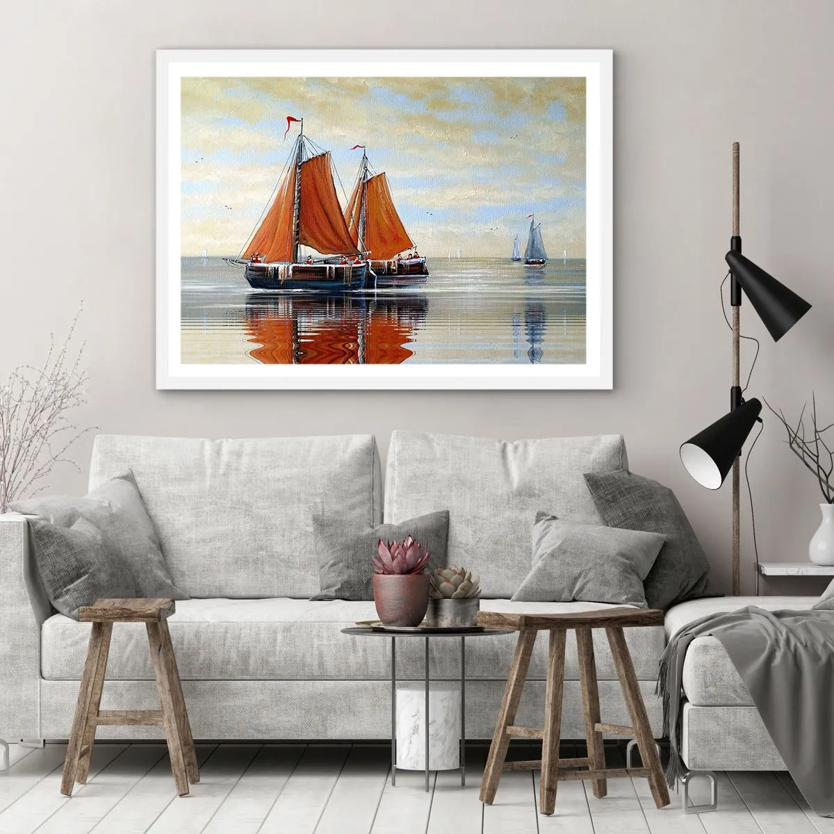 Poster in white frmae - Ahoy, Sailor, Sail… - 40x30 cm