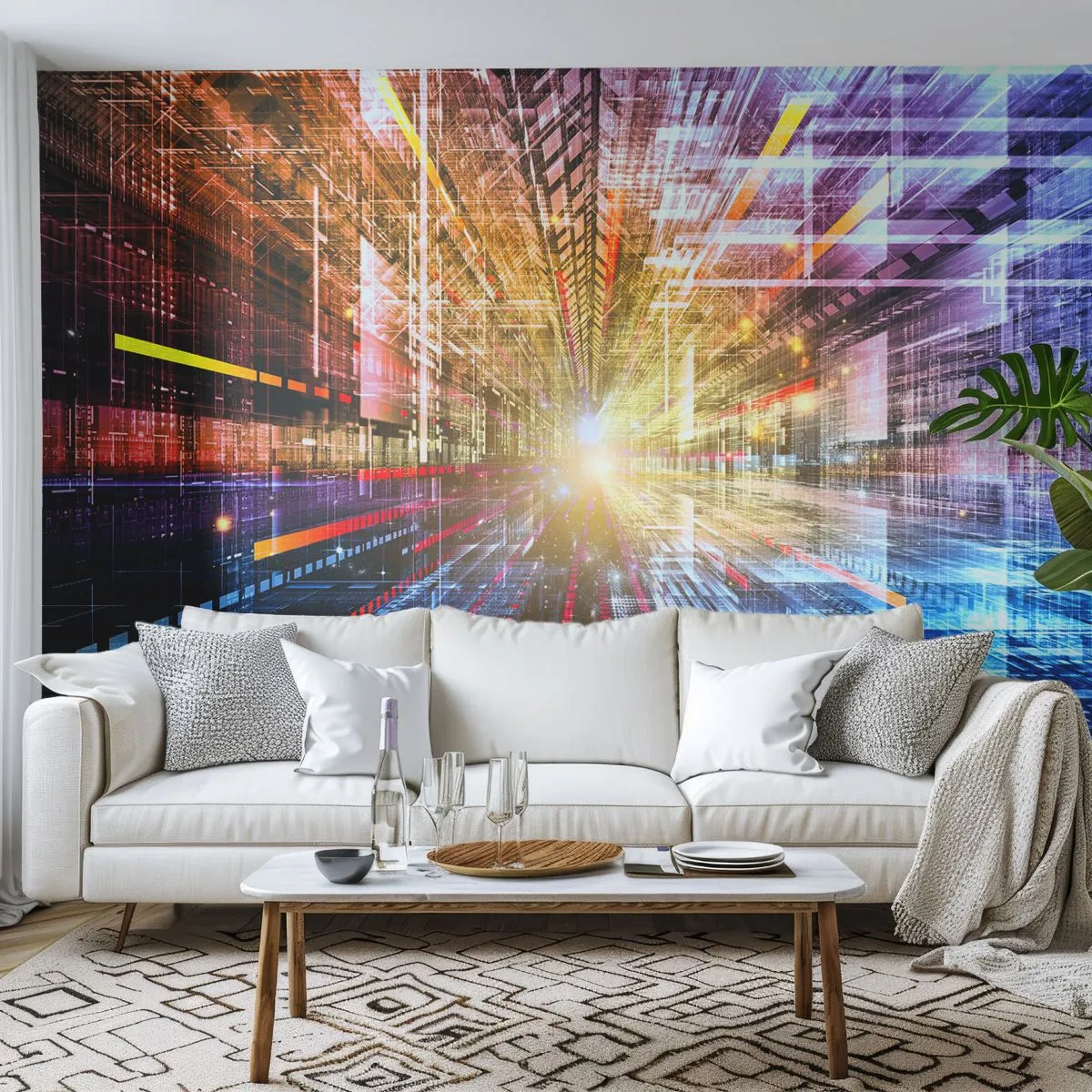 Photo Wallpaper Premium Sand - Light Passage - Abstraction, Graphics, 3D - 100x70 cm