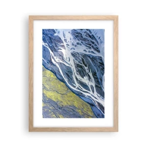 Poster in light oak frame - Cave Paintings of Nature - 30x40 cm