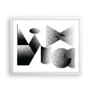 Poster in white frmae - Angles and Ovals - 50x40 cm