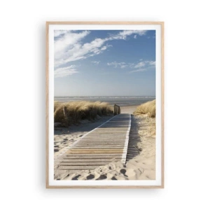 Poster in light oak frame - Behind a Dune, in the Hum of Trees - 70x100 cm