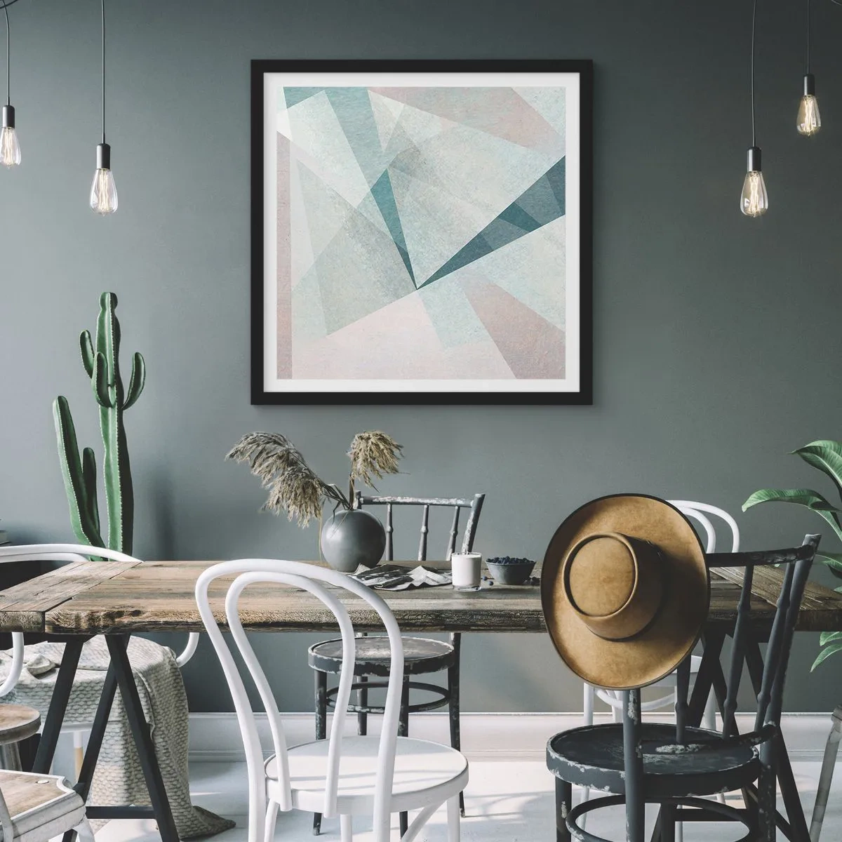 Poster in black frame - Calmly but Dynamically - 40x40 cm