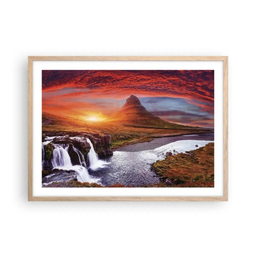 Poster in light oak frame - View of Middle-Earth - 70x50 cm