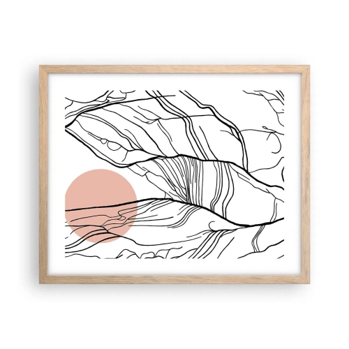 Poster in light oak frame - In a Web of Twigs - 50x40 cm