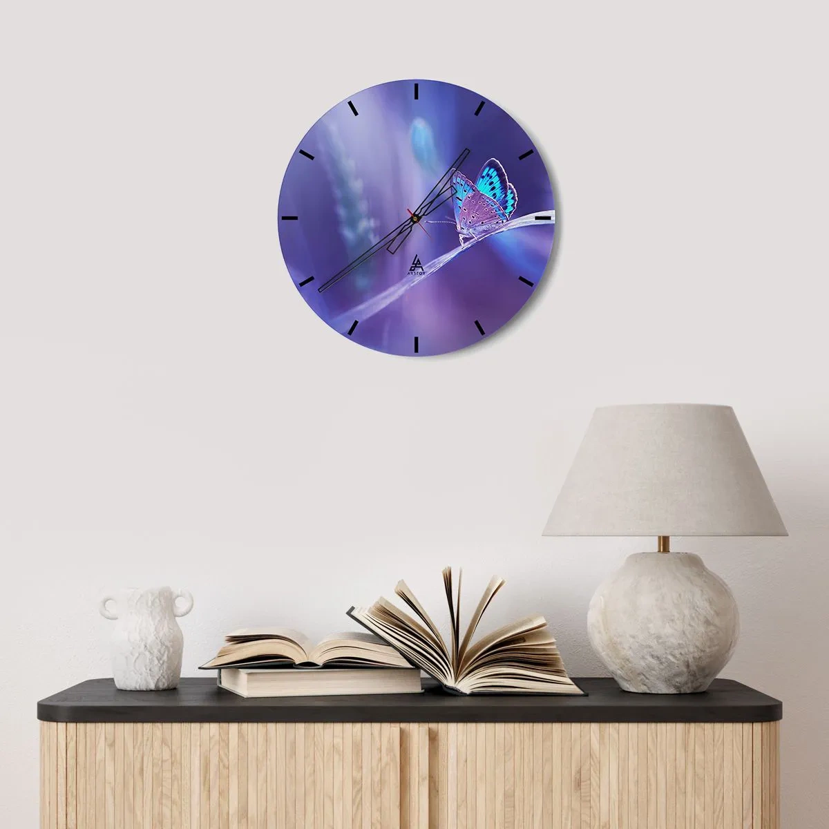Wall clock - Clock on glass - Jewel of Nature - 40x40 cm