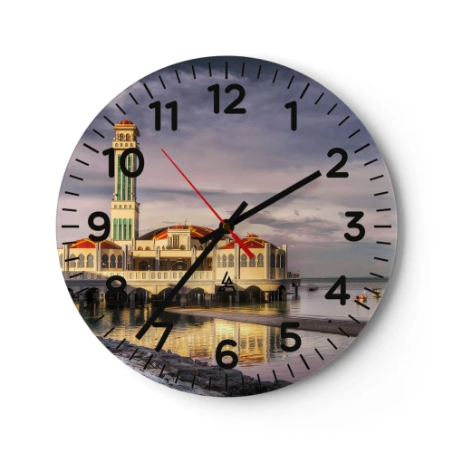 Wall clock - Clock on glass - Temple of Nature - 40x40 cm