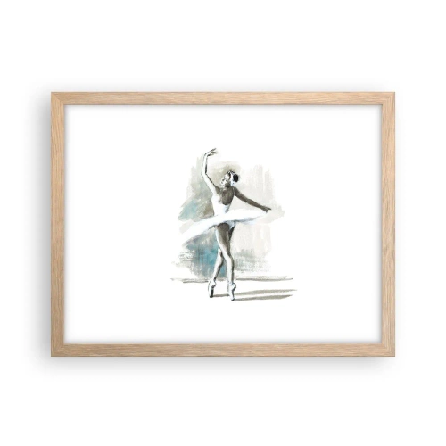 Poster in light oak frame - Enchanted into a Swan - 40x30 cm