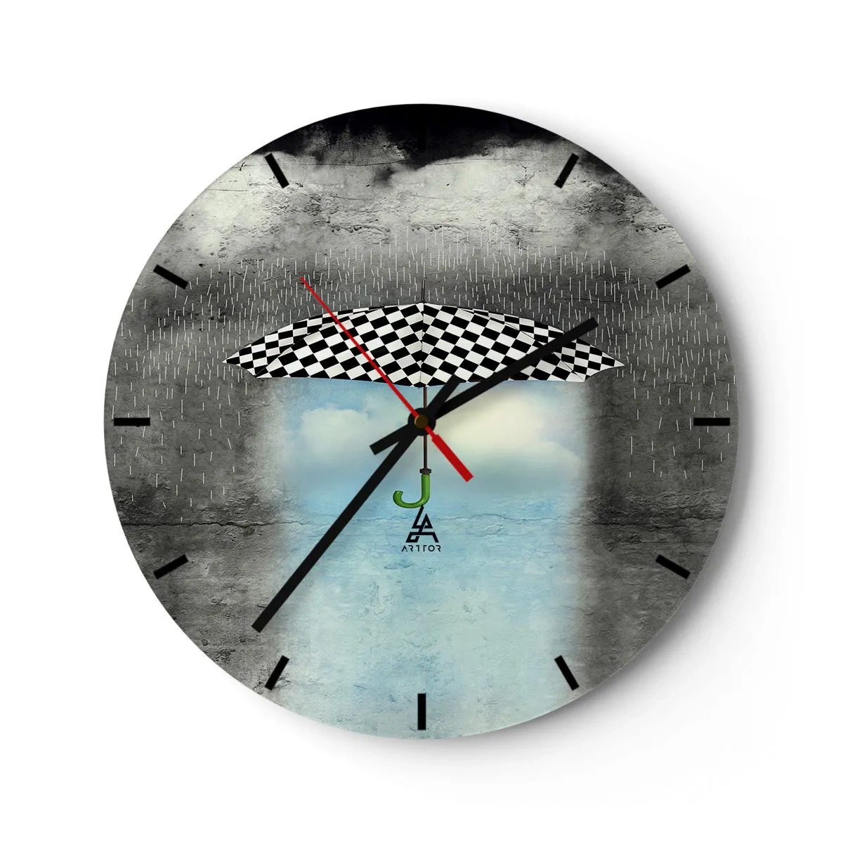 Wall clock - Clock on glass - And Yet It Is Possible - 40x40 cm