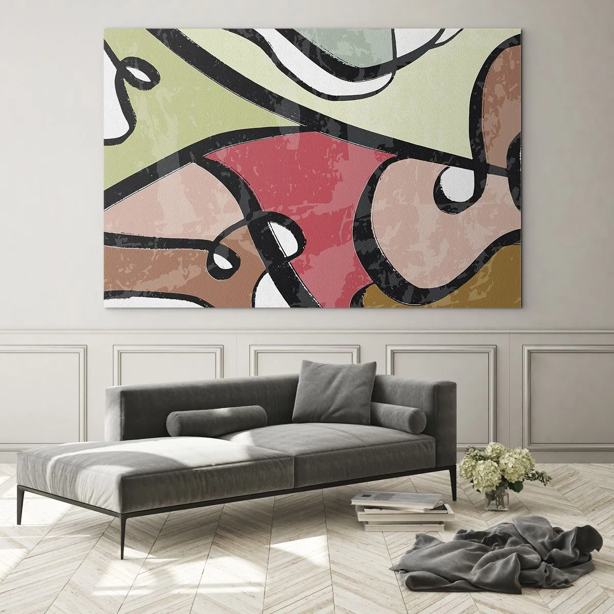 Glass picture - Pirouettes Among Colours - 100x70 cm