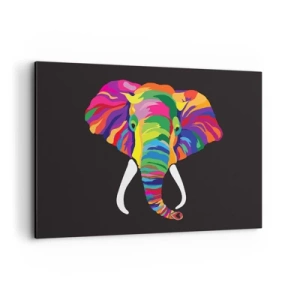 Canvas picture - Elephant That Enjoyed Rainbow Bath - 100x70 cm