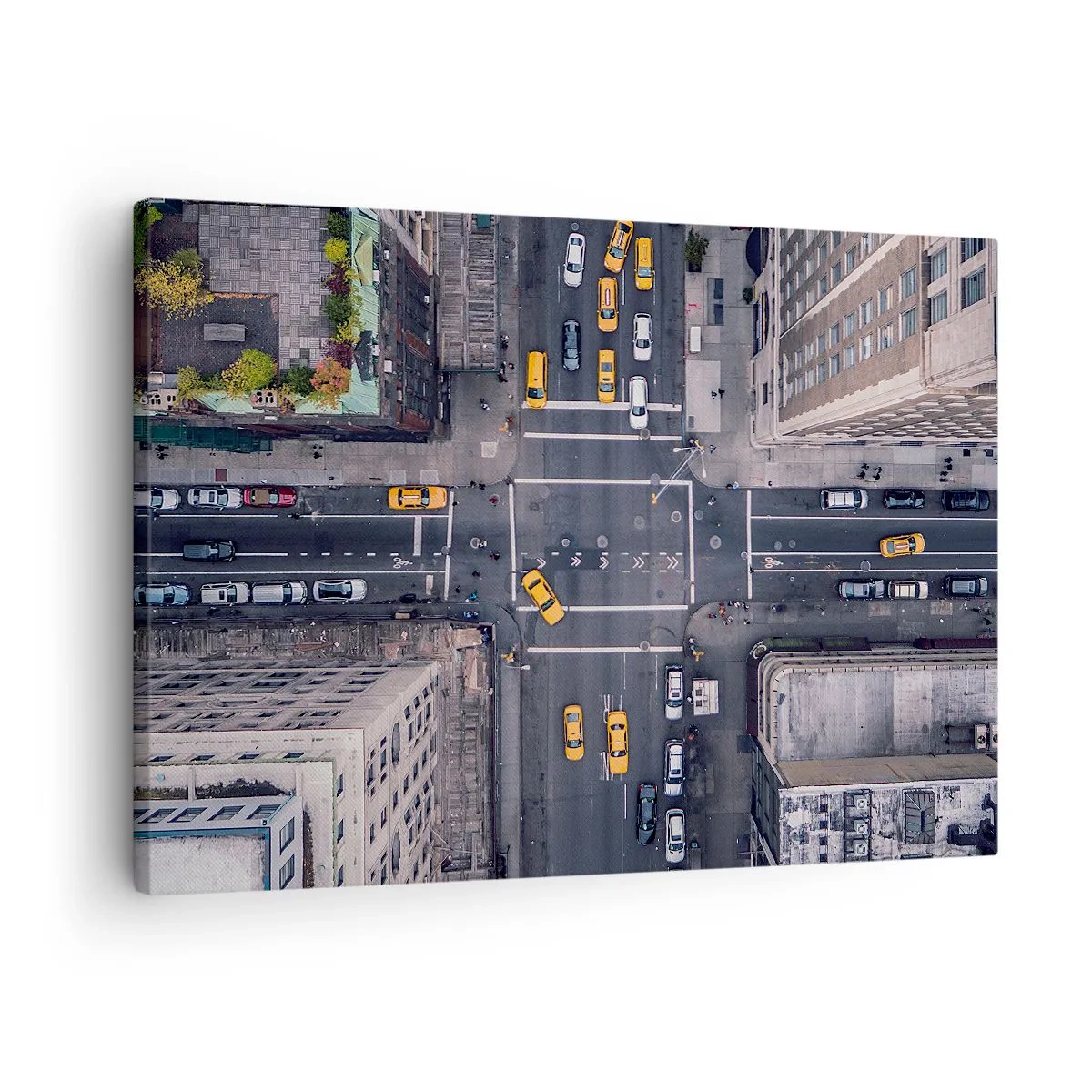 Canvas picture - Aerial view of a busy city street - 70x50cm - Simple Choice - Modern wall decoration for the living room and bedroom ARTTOR